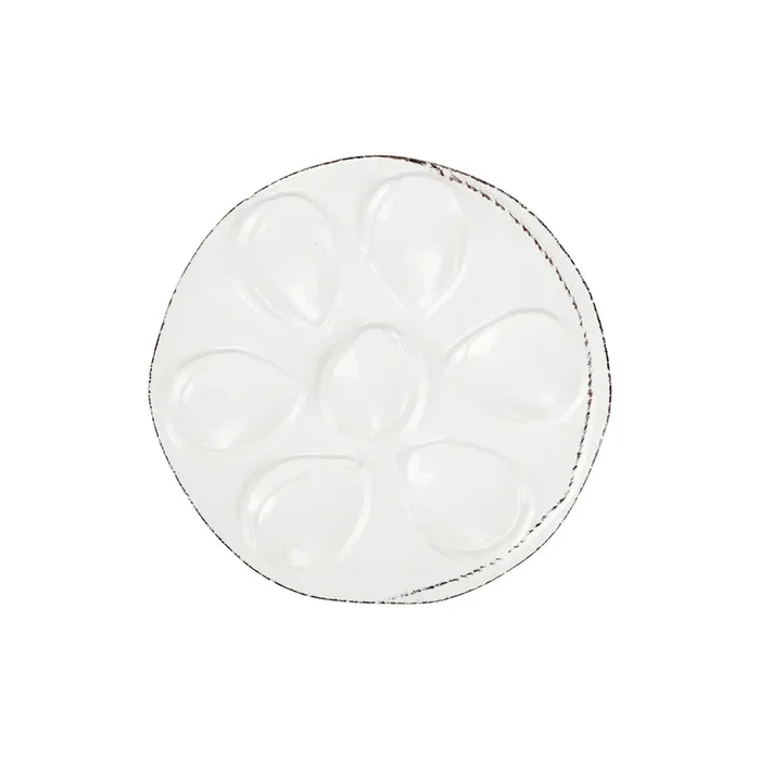 Vietri Lastra White Oyster Plate