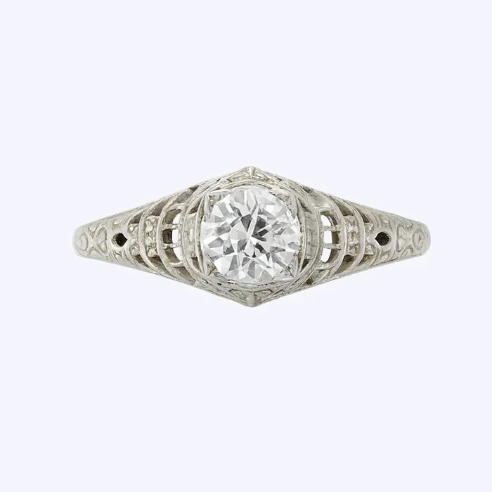 Vintage Euro Cut Diamond Ring