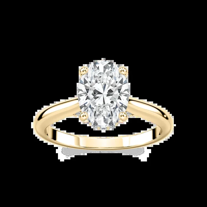 Vivian Oval Lab Grown Diamond Arch Hidden Halo Engagement Ring
