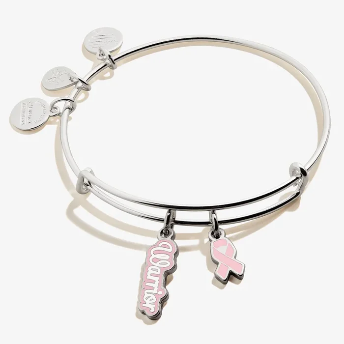 Warrior + Pink Ribbon Duo Charm Bangle