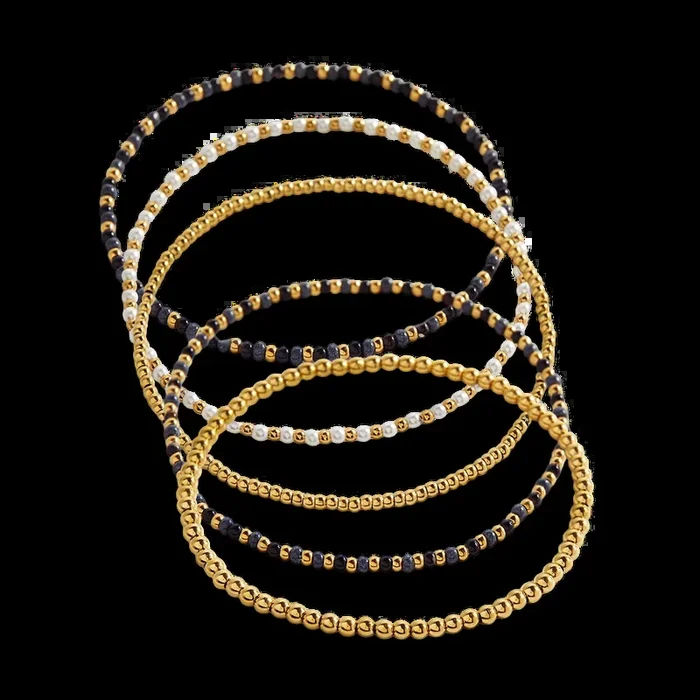Weather the Storm Beaded Bracelet Stacking Set