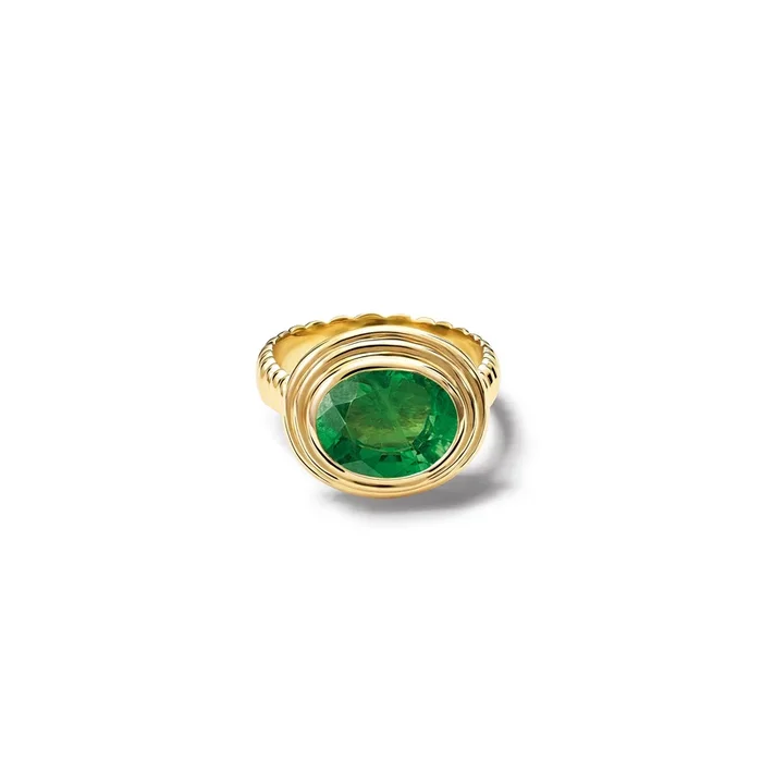 Whirlpool II Ring 18ct Yellow Gold – Tsavorite Garnet