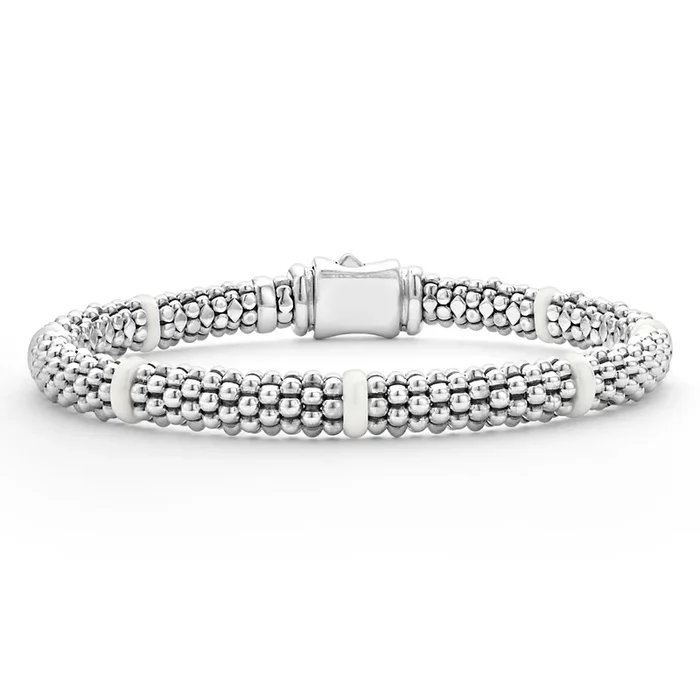 White Caviar Ceramic Station Caviar Bracelet | 6mm