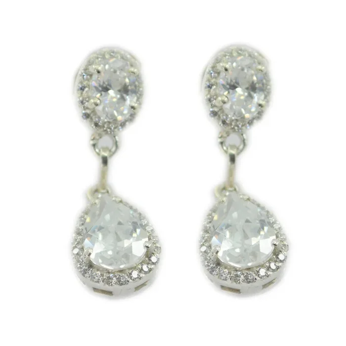 White CZ Indian Ananya multiple Stud White Silver Earring