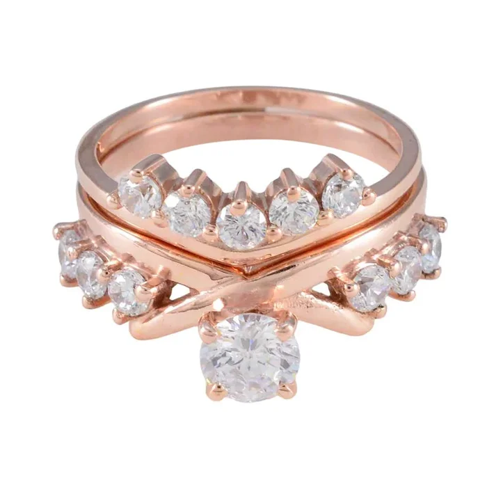 White CZ multiple Latin American Silver White Gemstone Minimal Engagement Ring Jewellery