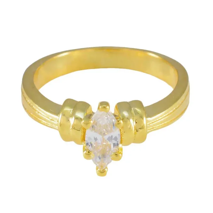 White CZ Solitaire Korean Sterling Silver White Gemstones Whisper-thin Modern Ring Jewellery