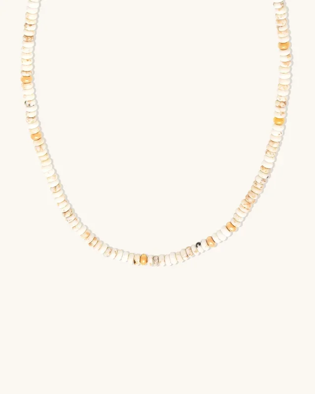 White Howlite Gemstone Necklace