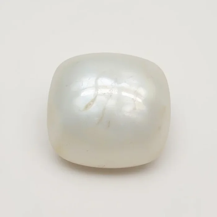 White Pearl 1PC Large 10×10 MM Cushion Cabochon White Superior Precious Gems