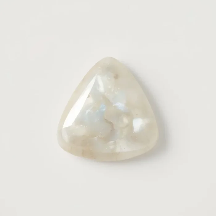 White Pearl 1PC Medium 9×9 MM Triangle Cabochon White Genuine Precious Loose Gems