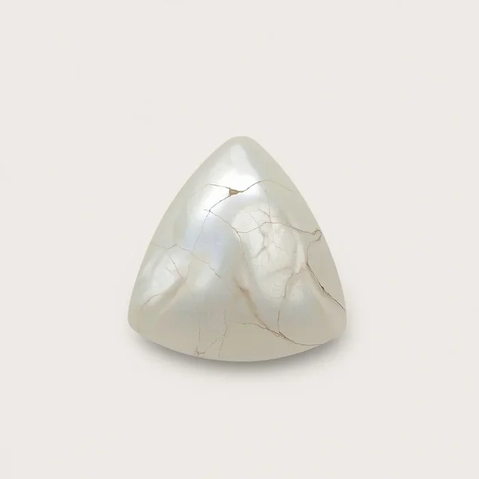 White Pearl 1PC Small 7×7 MM Triangle Cabochon White High-Quality Precious Precious Gemstone