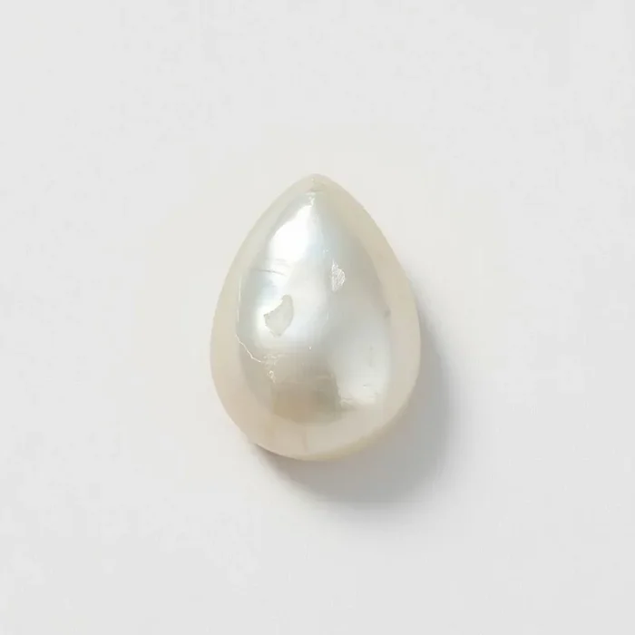 White Pearl 1PC Tiny 5×7 MM Pear Cabochon White Splendid Precious Semi Precious Gemstone