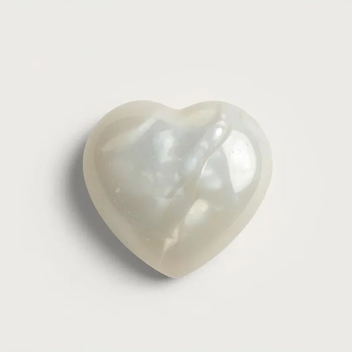 White Pearl 1PC Tiny 6×6 MM Heart Cabochon White Polished Precious Loose Gemstones