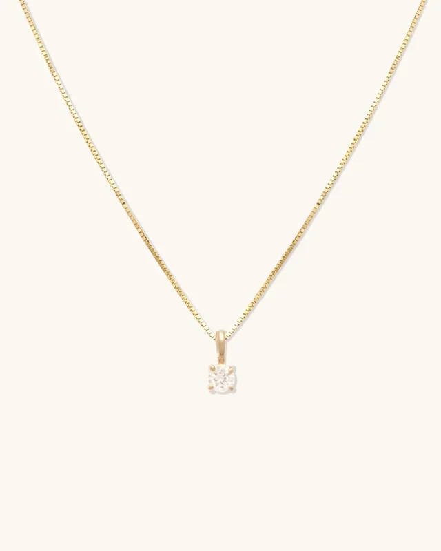 White Sapphire Birthstone Necklace