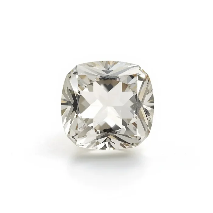 White Topaz 1PC Chunky 14×14 MM Cushion Faceted White Genuine Semi Precious Loose Gems