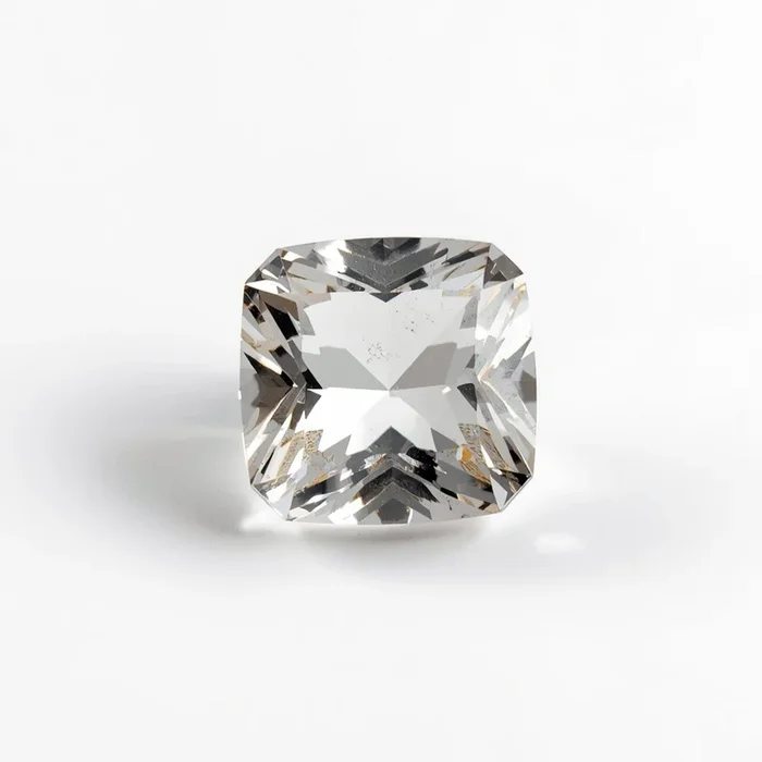 White Topaz 1PC Chunky 16×16 MM Cushion Faceted White Pure Semi Precious Loose Gemstones