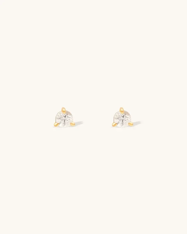 White Topaz Birthstone Studs