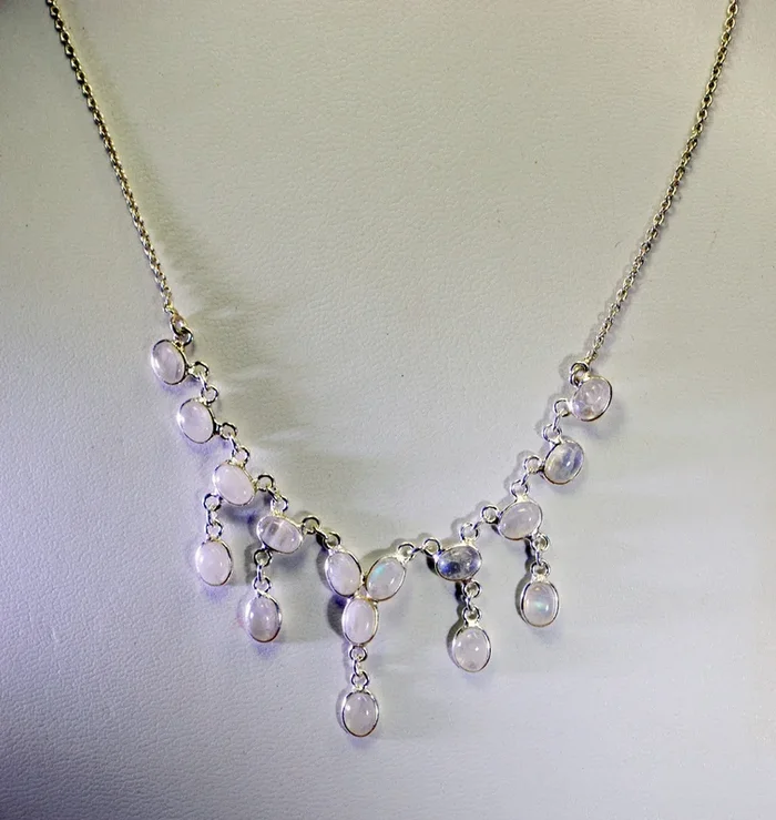 wholesales 925 Solid Sterling Silver excellent genuine White Necklace gift UK