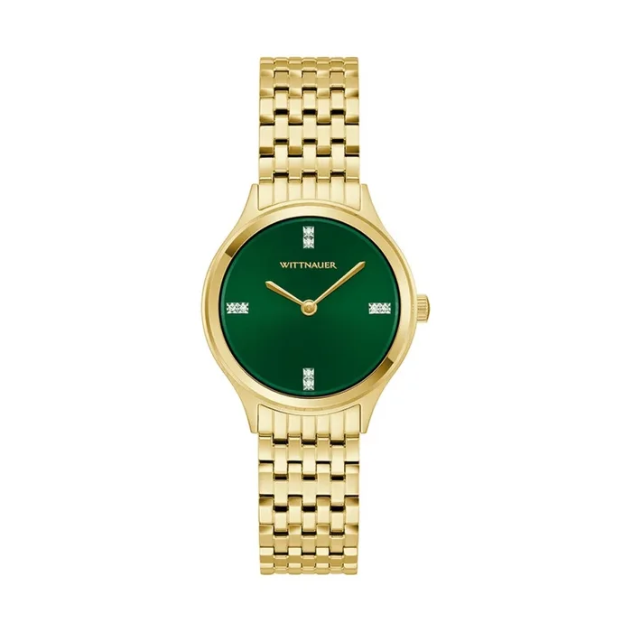 Wittnauer Black Tie Green Diamond Dial Stainless Steel Watch. WN4122
