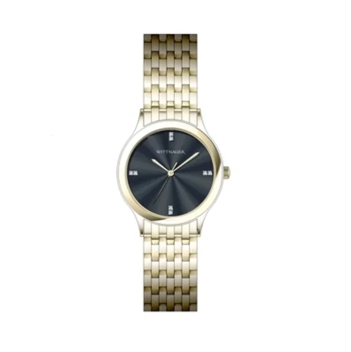 Wittnauer with 34MM Black Round Dial Stainless Steel Watch Band. WN4098