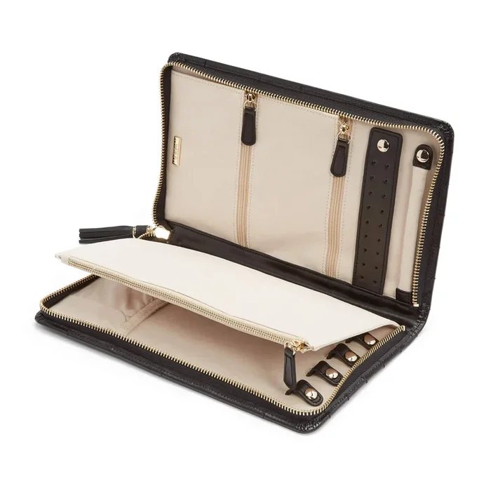 Wolf Caroline large jewelry portfolioin black leather | LEPAGE