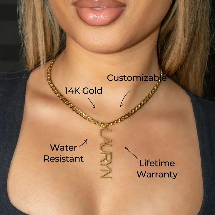 Women Jewelry – Gold Name Necklace | Style # N12