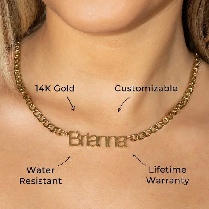 Women Jewelry – Gold Name Necklace | Style # N14