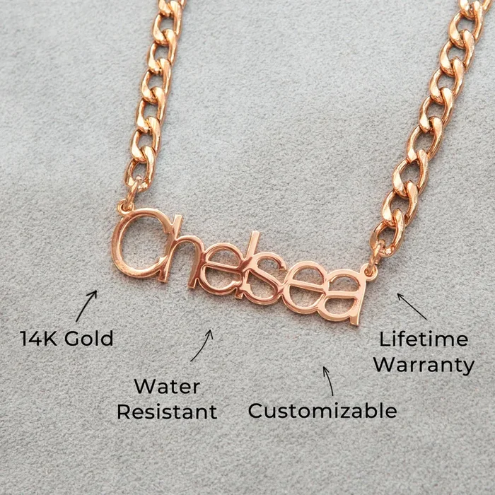 Women Jewelry – Rose Gold Name Necklace | Style # N03