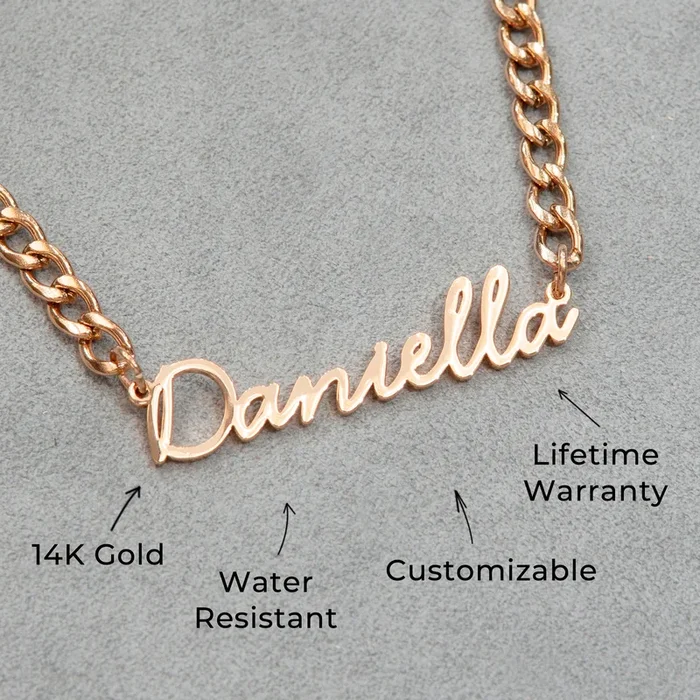 Women Jewelry – Rose Gold Name Necklace | Style # N17