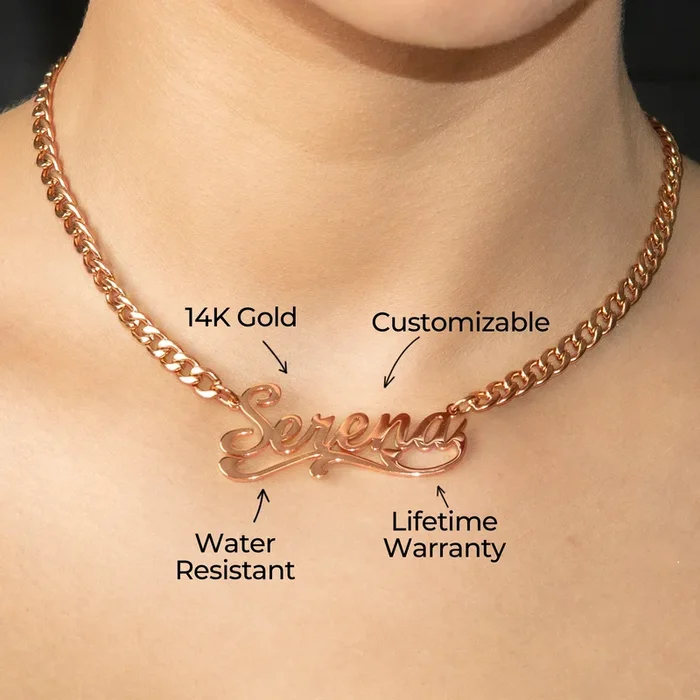 Women Jewelry – Rose Gold Name Necklace | Style # N29