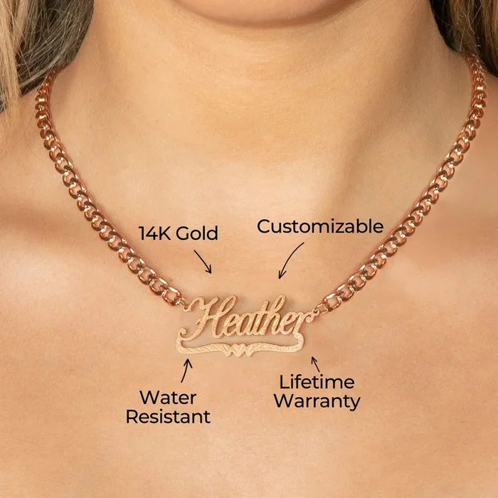 Women Jewelry – Rose Gold Name Necklace | Style # N42