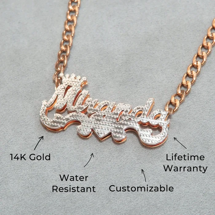 Women Jewelry – Rose Gold Name Necklace | Style # N46