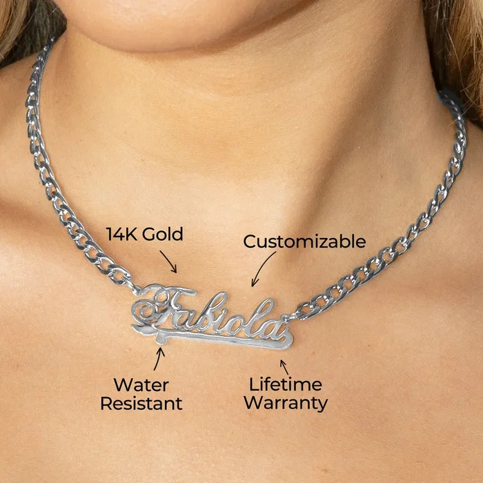 Women Jewelry – White Gold Name Necklace | Style # N23