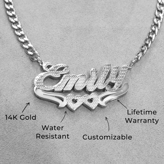 Women Jewelry – White Gold Name Necklace | Style # N43