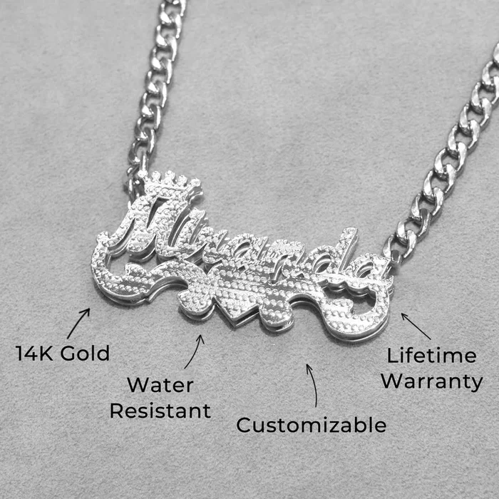 Women Jewelry – White Gold Name Necklace | Style # N46