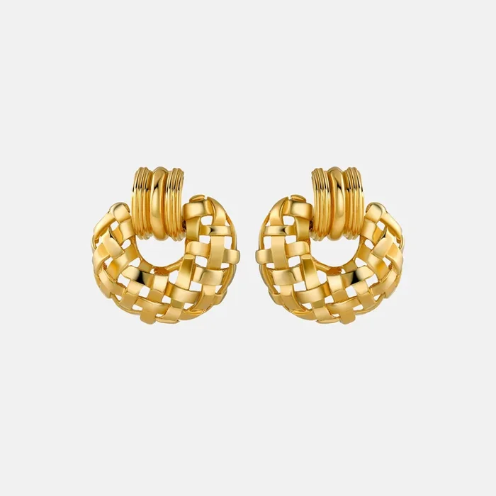 Woven Frontal Hoop Earring