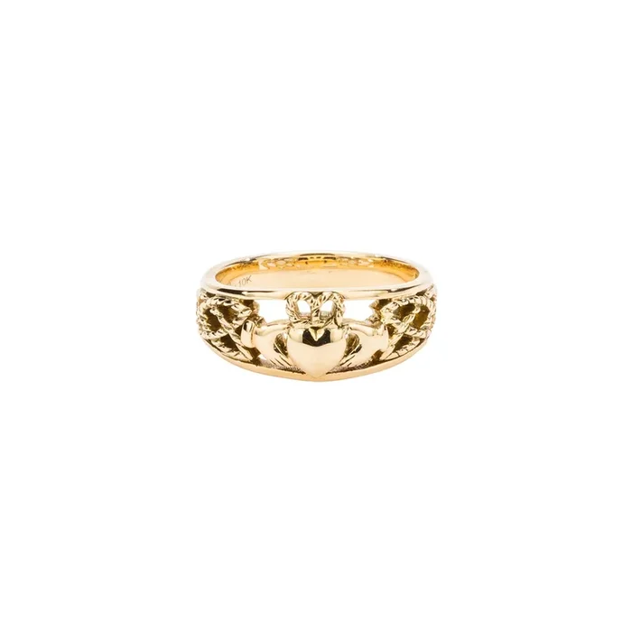Yellow Gold Small Celtic Claddagh Ring – Custom Order