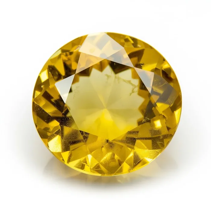 Yellow Sapphire 1PC Chunky 15×15 MM Round Faceted Yellow Superior Precious Gems
