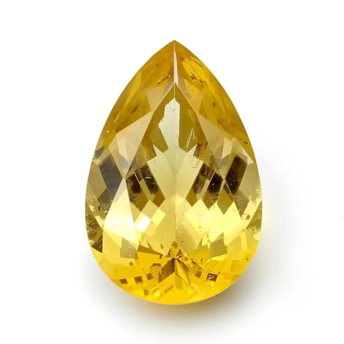 Yellow Sapphire 1PC Chunky 15×20 MM Pear Faceted Yellow Splendid Precious Gems