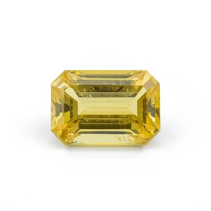 Yellow Sapphire 1PC Large 10×12 MM Emerald Faceted Yellow Sparkling Precious Loose Gemstone