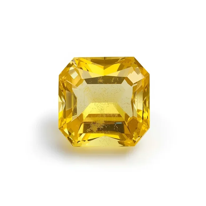 Yellow Sapphire 1PC Large 11×11 MM Square Faceted Yellow Fine Precious Gems