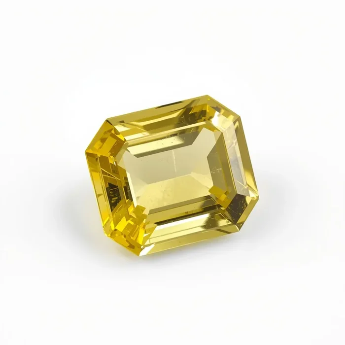 Yellow Sapphire 1PC Large 8×12 MM Emerald Faceted Yellow Brilliant Precious Loose Gems