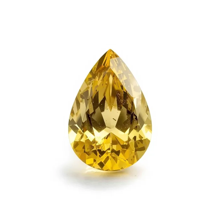 Yellow Sapphire 1PC Large 9×11 MM Pear Faceted Yellow Superior Precious Loose Gemstone