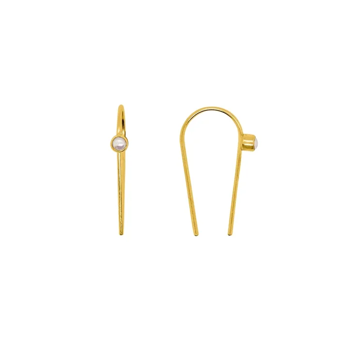 You’re Hooked Earrings in Pearl & Gold