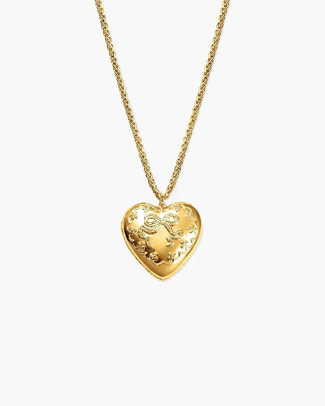 Zarte aufklappbare Medaillon-Halskette in Gold