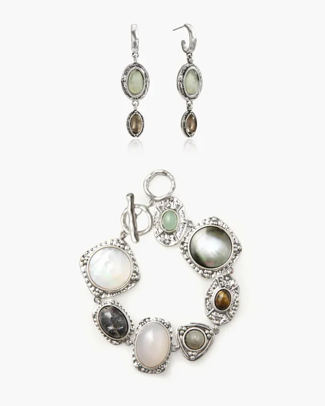 Zestaw Bransoletka Athena i Kolczyki Moss Amulet