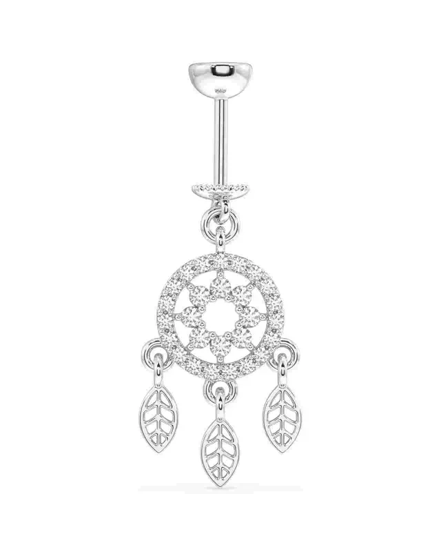 Zircon Paved Dreamcatcher Screw Helix Hanging Earrings