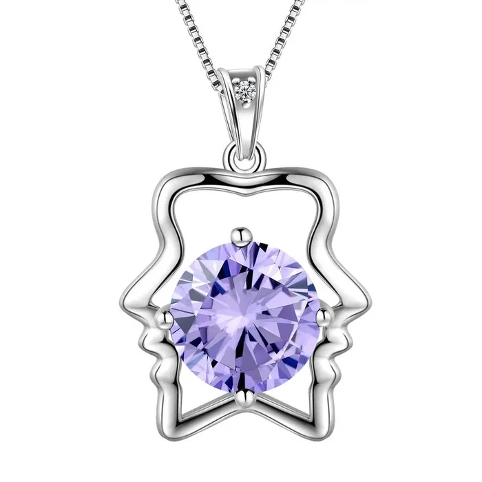 Zodiac Gemini Necklace June Birthstone Pendant Women Girls Jewelry Birthday Gift Women Girls Jewelry Birthday Gift